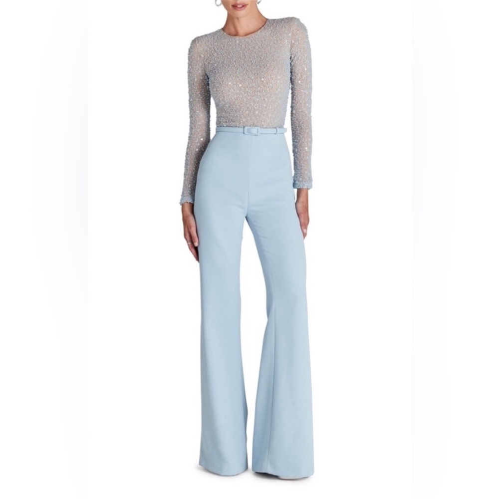 NADINE MERABI Misha Beaded Long Sleeve
Wide Leg Jumpsuit